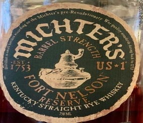 Label 1 of Michter's Fort Nelson Reserve Kentucky Straight Rye Whiskey