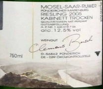 Label 1 of Weingut Clemens Busch Riesling Kabinett Trocken
