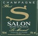 14th label thumbnail of Salon Cuvee 'S' Le Mesnil Blanc de Blancs Brut