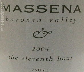 Label 1 of Massena The 11th Hour Shiraz