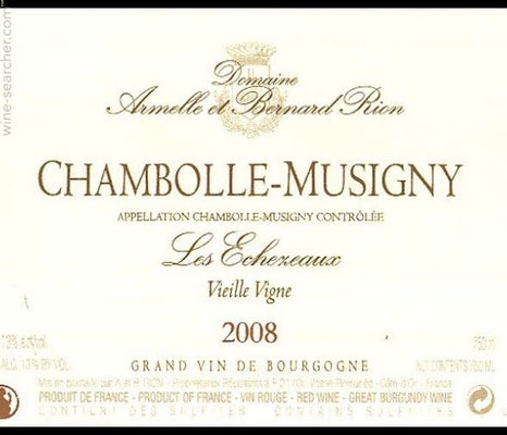 Label 1 of Domaine Armelle et Bernard Rion Chambolle-Musigny Les Echezeaux Vieilles Vignes