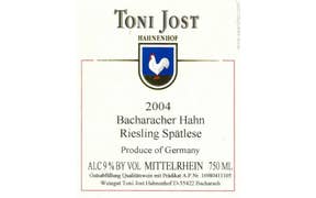 Click to see this product Label of Weingut Toni Jost Hahnenhof Bacharacher Hahn Riesling Spatlese