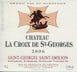 1st label thumbnail of Chateau La Croix de Saint-Georges