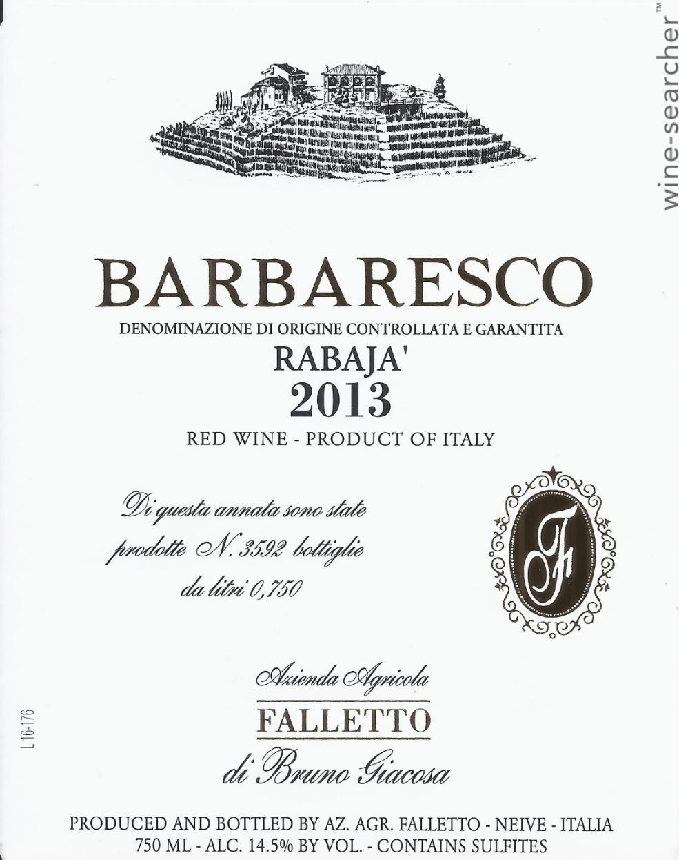 2013 Falletto di Bruno Giacosa Rabaja, Barbaresco DOCG