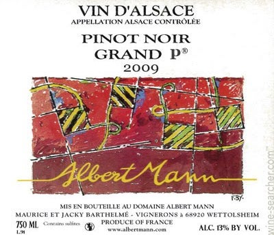 Label 1 of Albert Mann Pinot Noir Grand P