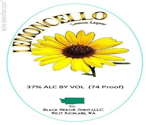 Label 1 of Black Heron Lemoncello Liqueur