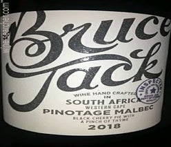 Label 1 of Bruce Jack Pinotage - Malbec