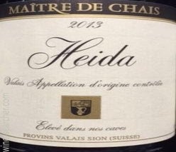 Label 1 of Provins Heida du Valais Maitre de Chais