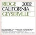 9th label thumbnail of Ridge Vineyards Geyserville