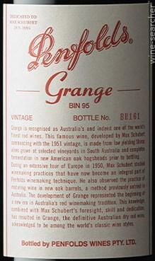 Label 1 of Penfolds Grange Bin 95