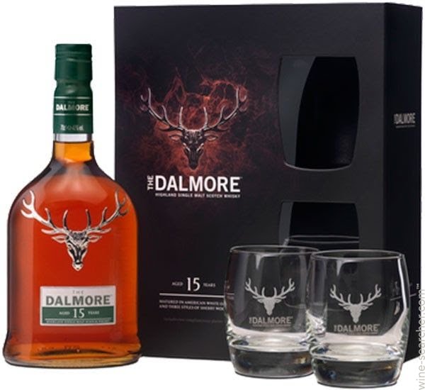 The Dalmore 15 Year Old Single Malt Scotch Whisky 2 Glasses