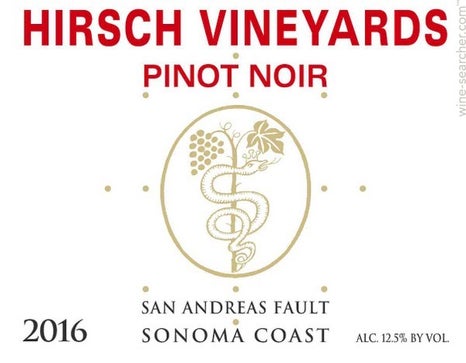 Label 1 of Hirsch Vineyards San Andreas Fault Pinot Noir
