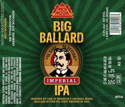 Label 1 of Redhook Brewery Big Ballard Imperial IPA Beer