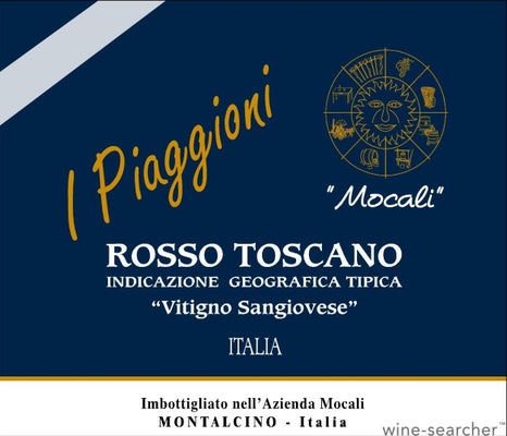 Label 2 of Mocali I Piaggioni Rosso Toscana IGT