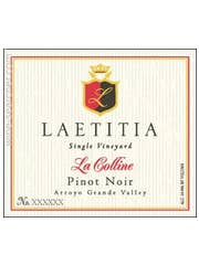Click to see larger label image Label of 2002 Laetitia Vineyard & Winery La Colline Single Vineyard Pinot Noir
