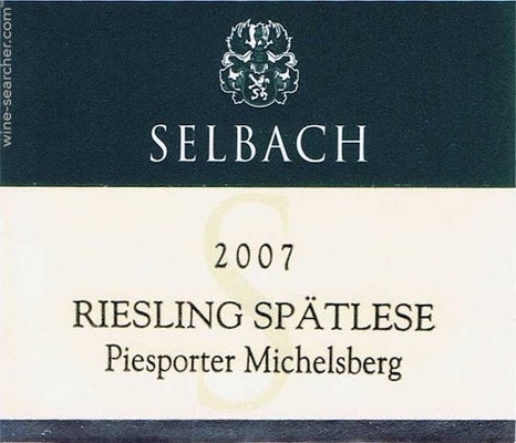 Label 1 of J & H Selbach Piesporter Michelsberg Riesling Spatlese