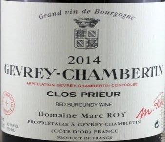 Label 1 of Domaine Marc Roy Clos Prieur