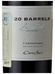 Click to see larger label image Label of 2018 Cono Sur 20 Barrels Limited Edition Carmenere