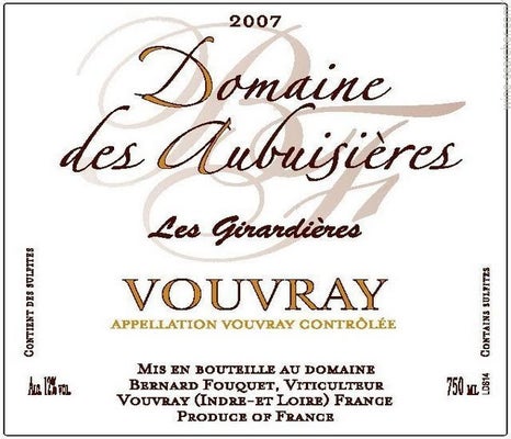 Label 1 of Bernard Fouquet Domaine des Aubuisieres Vouvray 'Les Girardieres'