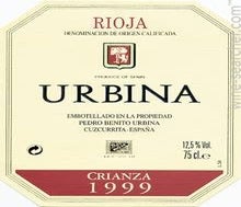 Label 1 of Bodegas Urbina Crianza