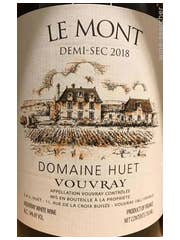 Click to see larger label image Label of 2009 Domaine Huet Vouvray 'Le Mont' Demi-Sec