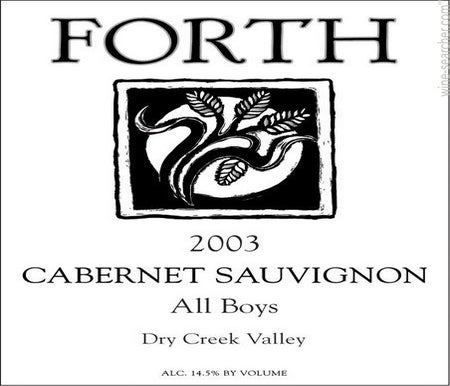 Label 1 of Forth Vineyards All Boys Cabernet Sauvignon