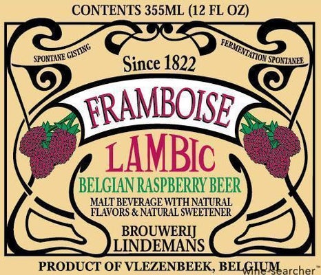 Label 1 of Lindemans Framboise Lambic Beer