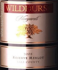 Hero  Wildhurst Reserve Merlot 2005 Wildhurst Vineyards Reserve Merlot, Lake County, USA