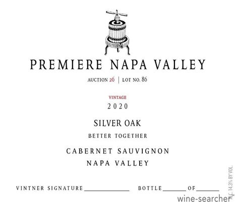 Label 2 of Silver Oak Cellars 'Premiere Napa Valley' Come Together Right Now Cabernet Sauvignon