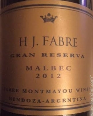 Label 1 of Fabre Montmayou 'H.J. Fabre' Gran Reserva Malbec