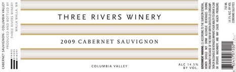 Label 1 of Three Rivers Winery Cabernet Sauvignon