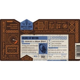 Bottle Logic Brewing 'Degree of Motion' Cookies & Cream Stout ...