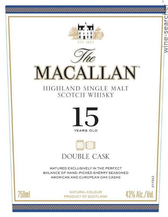 The Macallan Double Cask 15 Year Old Single Malt Scotch