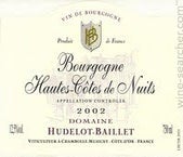 Label 1 of Domaine Hudelot-Baillet Bourgogne Hautes Cotes de Nuits Rouge