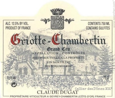 Label 1 of Claude Dugat Griottes-Chambertin Grand Cru