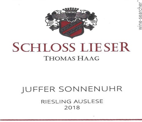 Label 1 of Schloss Lieser-Thomas Haag Brauneberger Juffer Sonnenuhr Riesling Auslese