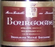 Label 1 of Domaine Rene Leclerc Bourgogne Rouge