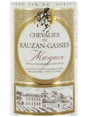 Click to see larger label image Label of 1966 Chevalier de Rauzan-Gassies