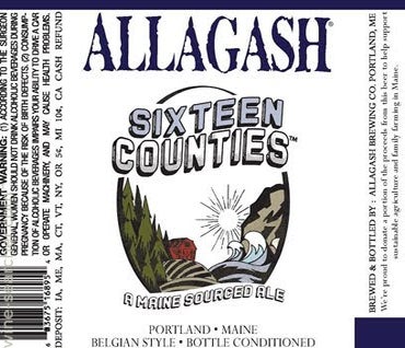 Label 1 of Allagash 'Sixteen Counties' Sour Ale Beer