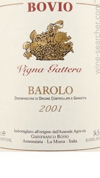 68番　Bovio Vigna Gattera Barolo 2001 Gianfranco Bovio Vigna Gattera, Barolo DOCG, Italy | prices