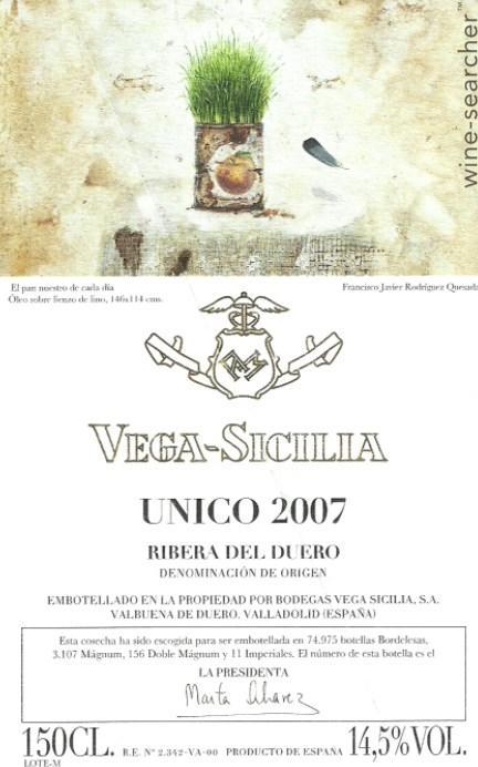2007 Vega Sicilia Unico Gran Reserva, Ribera del Duero