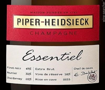 Label 1 of Piper-Heidsieck Essentiel Cuvee Extra Brut