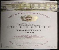 Label 1 of Chateau de Clotte