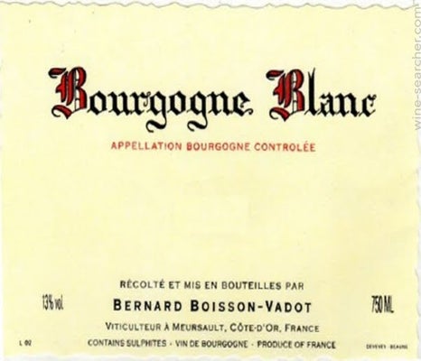 Label 1 of Bernard Boisson-Vadot Bourgogne Blanc