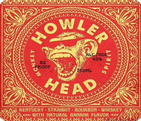 Label 1 of Howler Head Banana Flavored Bourbon Whiskey