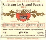 Label 1 of Chateau Le Grand Faurie