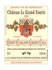 Click to see larger label image Label of 1967 Chateau Le Grand Faurie