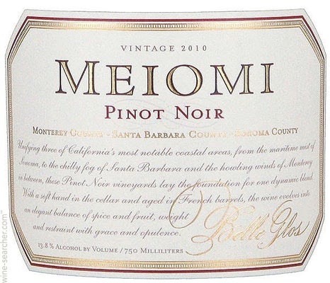 Label 1 of Meiomi Pinot Noir