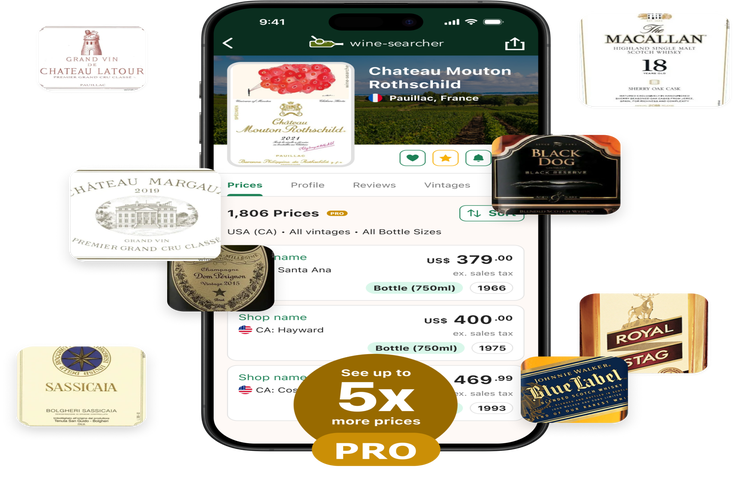 Chateau Mouton Rothschild on the Wine-Searcher app