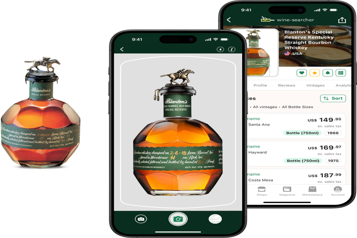 Wine-Searcher app label scanner